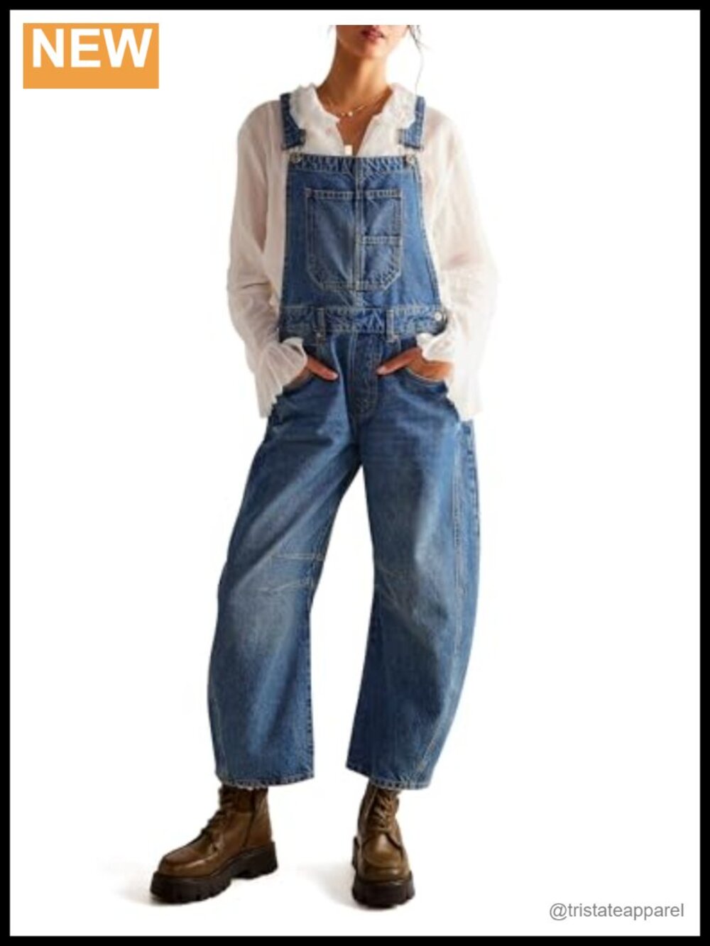 Denim Overalls for Women Barrel Wide Leg Baggy Bib Jean Jumpsuit